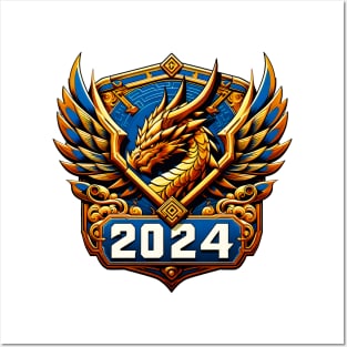 Wooden Gold Blue Dragon 2024 No.3 Posters and Art